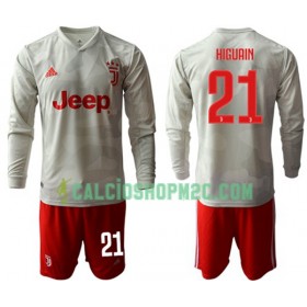 Juventus HIGUAIN 21 Bambino Maglia Trasferta 2019/2020 Manica Lunga (+ Pantaloncini)